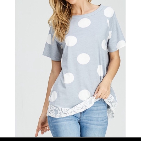 Wonderland Polka Dot and Lace Top - Picture 3 of 8